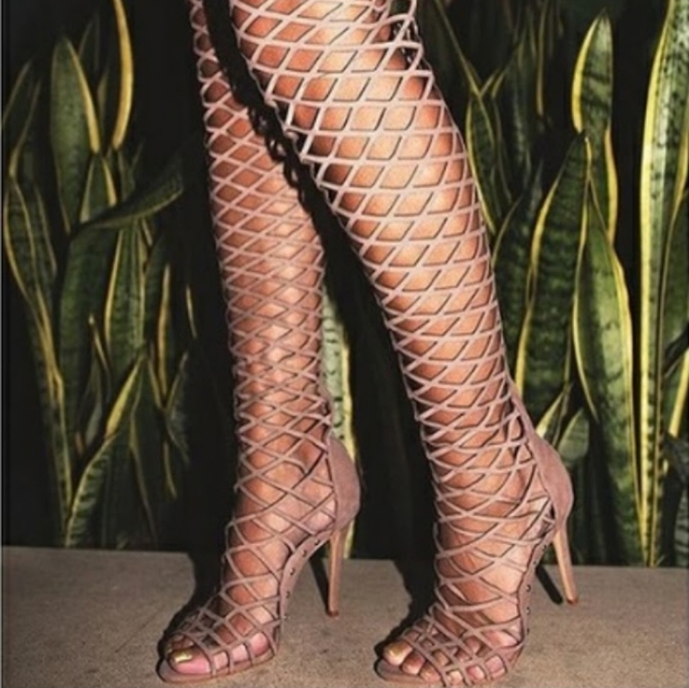 Schutz thigh high caged sandals